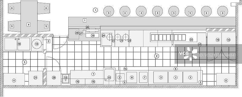 建筑中使用的标准家具符号图片素材