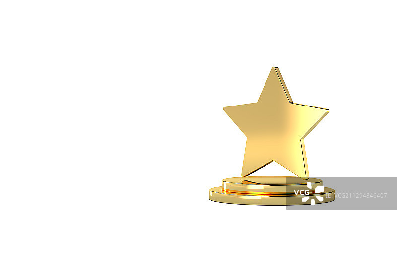 五角星奖杯，三维图形图片素材