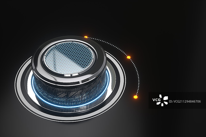 科技感的旋转开关，三维图形图片素材