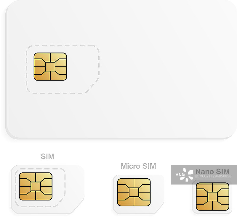 移动SIM卡蜂窝电话卡芯片设置图片素材