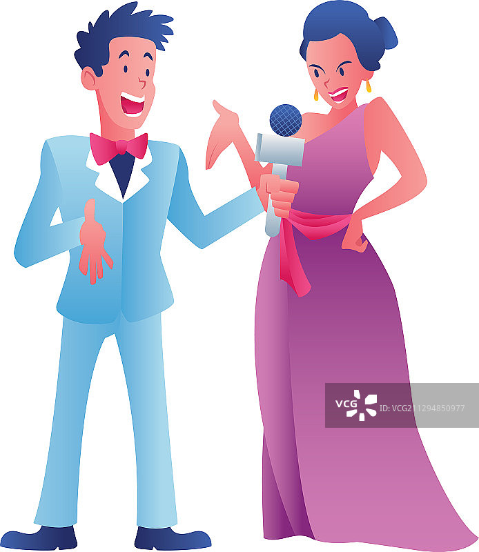 白色背景上的名人访谈图片素材