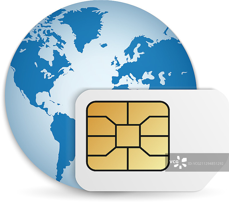 逼真全球电话卡空白图片素材