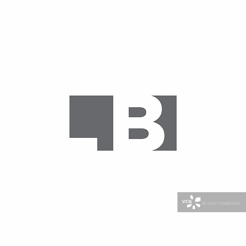具有负空间风格设计的lb logo图片素材
