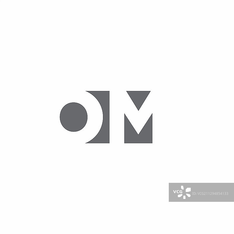 OM标志负空间风格设计图片素材