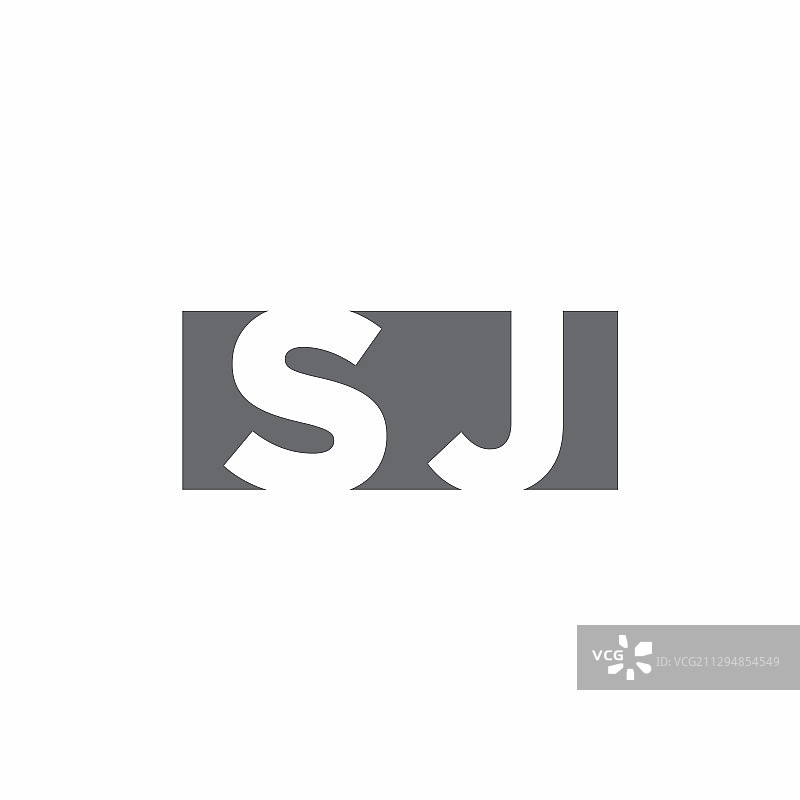 SJ标志与负空间风格设计图片素材