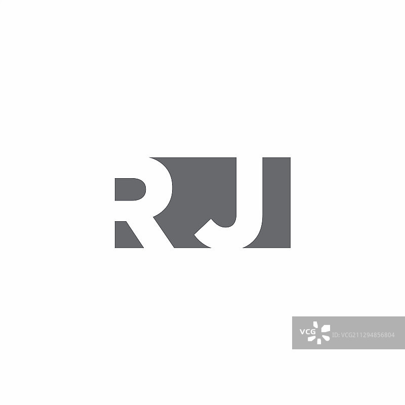 负空间风格RJ字母组合标志设计图片素材