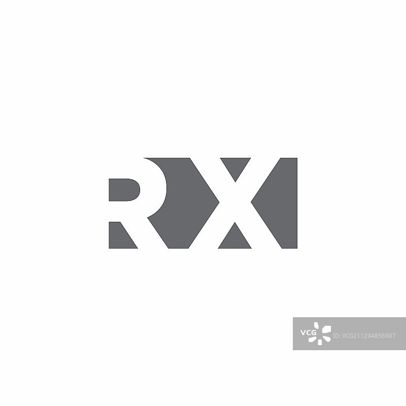 具有负空间风格设计的RX标志图片素材
