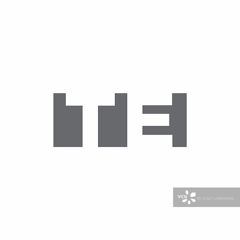 具有负空间风格设计的TE字母组合标志图片素材