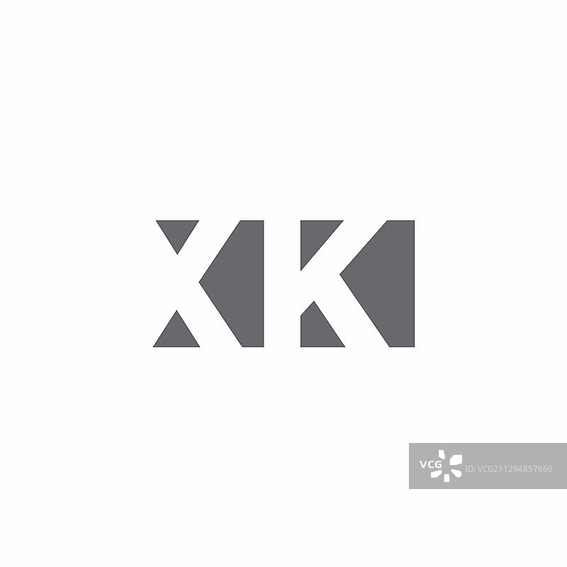 负空间风格XK首字母标志图片素材