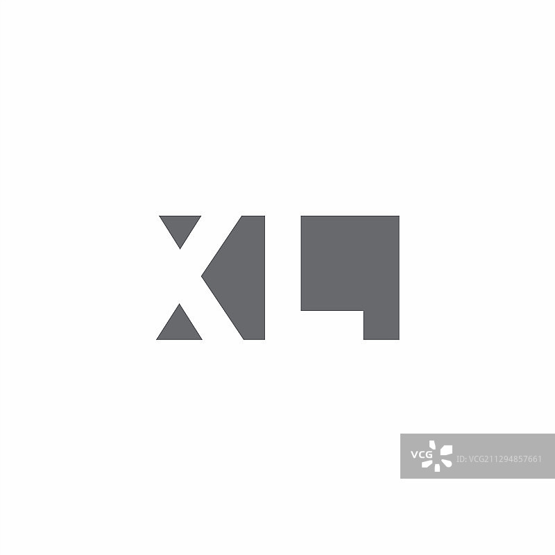 负空间风格的XL字母组合标志图片素材
