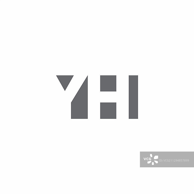YH logo首字母组合负空间风格设计图片素材