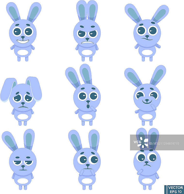 可爱的小兔子表情符号图片素材