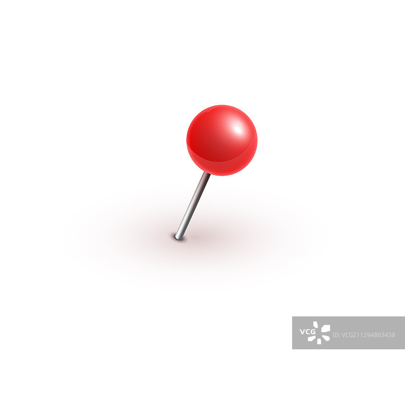 逼真风格红色塑料图钉图片素材