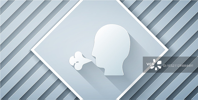 灰色背景上的剪纸男人咳嗽图标图片素材