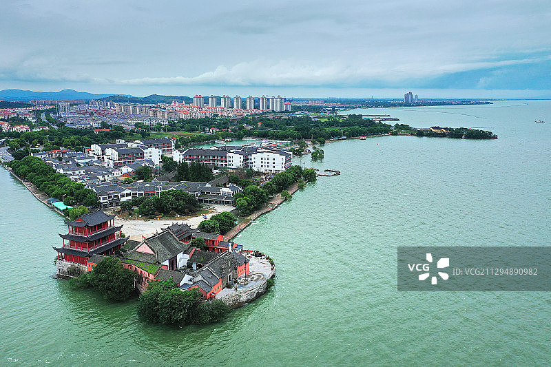 胜景巢湖畔+安徽省合肥市巢湖市中庙镇巢湖国家重点风景名胜区图片素材