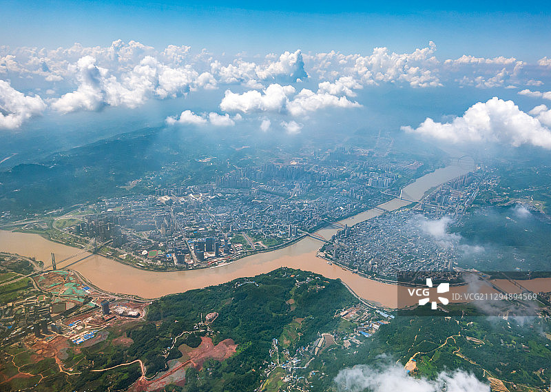 四川宜宾航拍图片素材