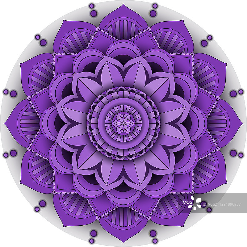 白色背景上的曼陀罗图案设计图片素材