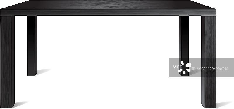 黑色逼真木桌，白色背景图片素材