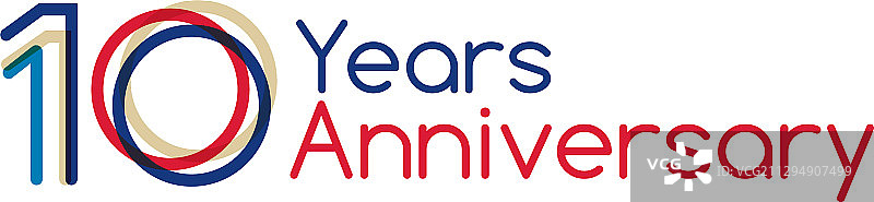 庆祝10周年的彩色排版图片素材