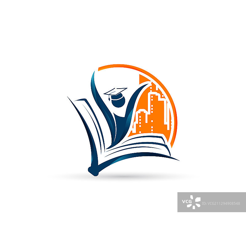 书籍与学生全球学习教育标志图片素材