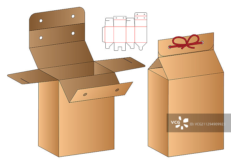 盒包装模切模板设计三维模型图片素材