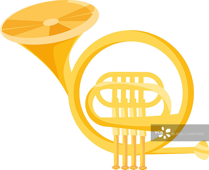 白色背景上的法国号图片素材