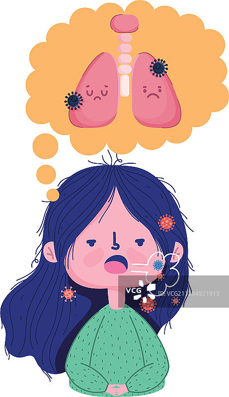 新冠肺炎疫情中的小女孩图片素材