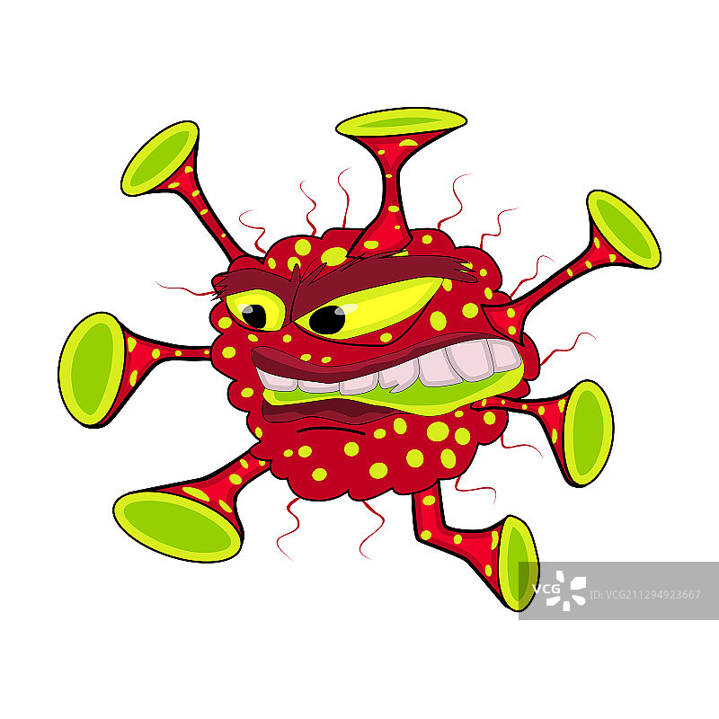 在白色背景下隔离的有趣的微小医用病毒图片素材