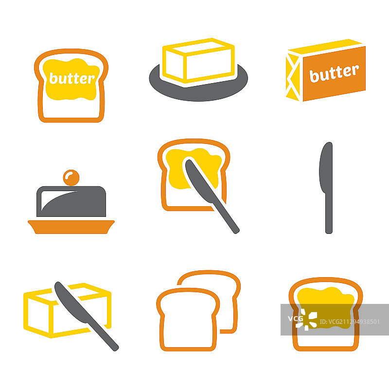 涂在面包上的黄油或人造黄油图标图片素材