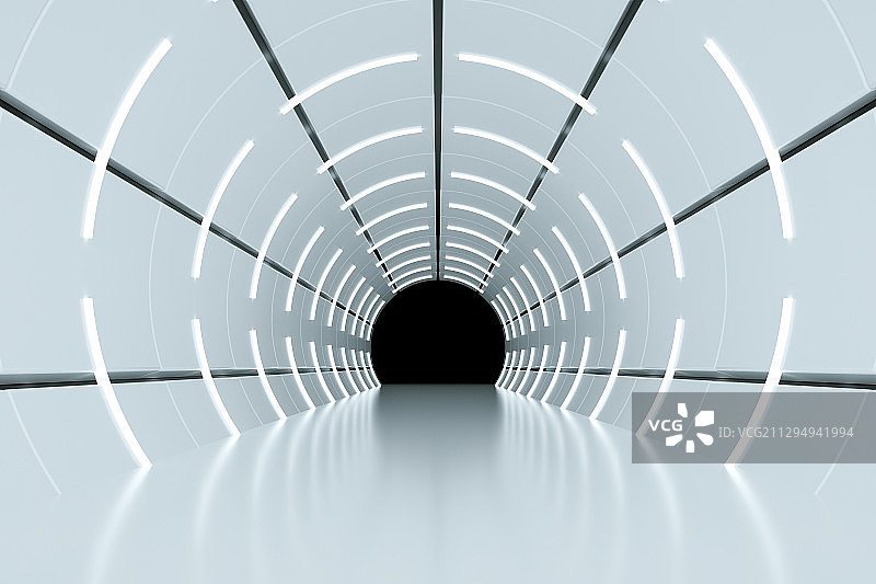 圆形隧道内部，三维图形图片素材