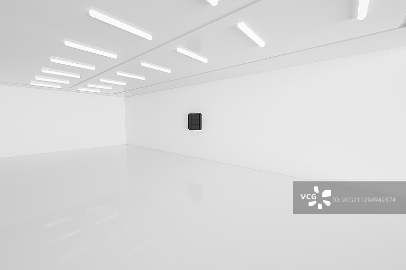 现代简洁展厅内部，三维图形图片素材