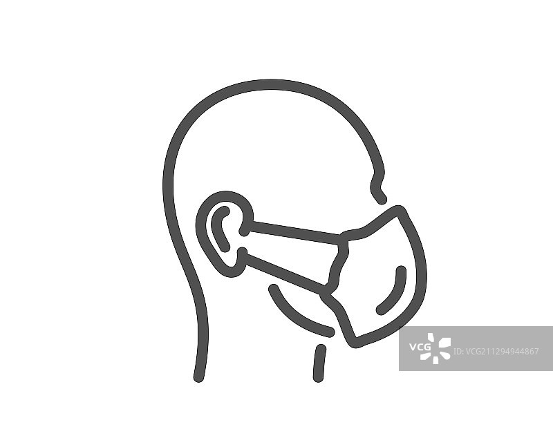 医用口罩线条图标，安全呼吸图片素材