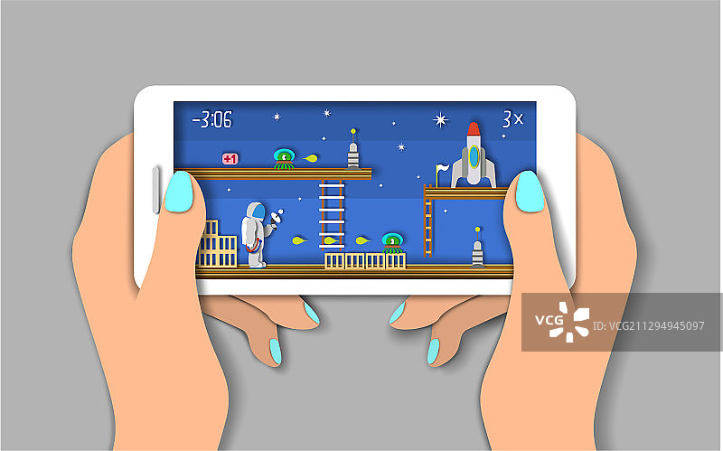 手机游戏扁平风格设计图片素材