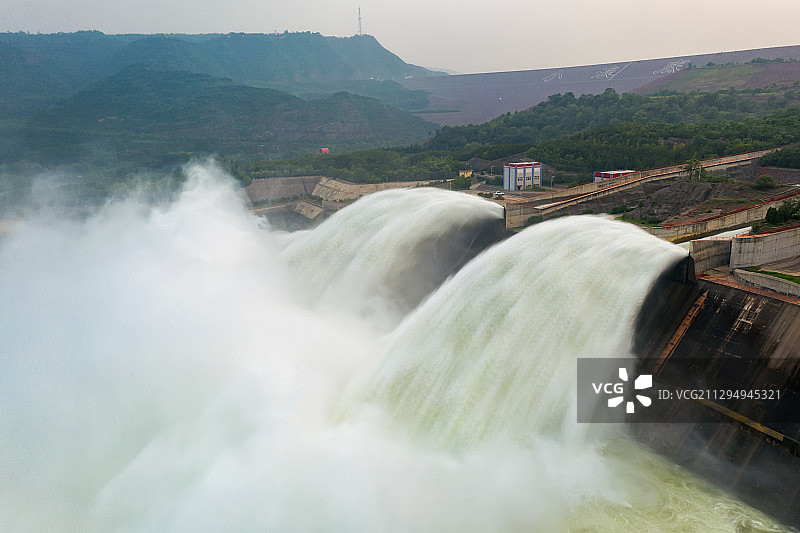 河南黄河小浪底景区航拍图片素材