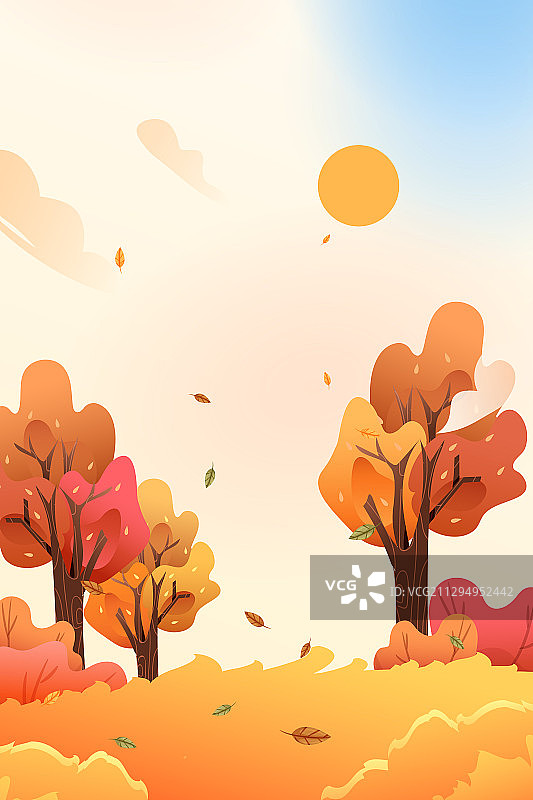 卡通亲子游秋季立秋踏秋风景秋天野餐学生朋友出游电商矢量插画图片素材