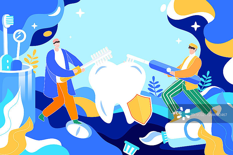 卡通世界爱牙日牙齿口腔健康清洁科普牙医牙科医疗健康矢量插画图片素材