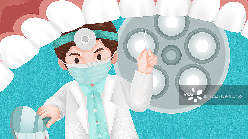 正在给牙齿做检查的牙医图片素材