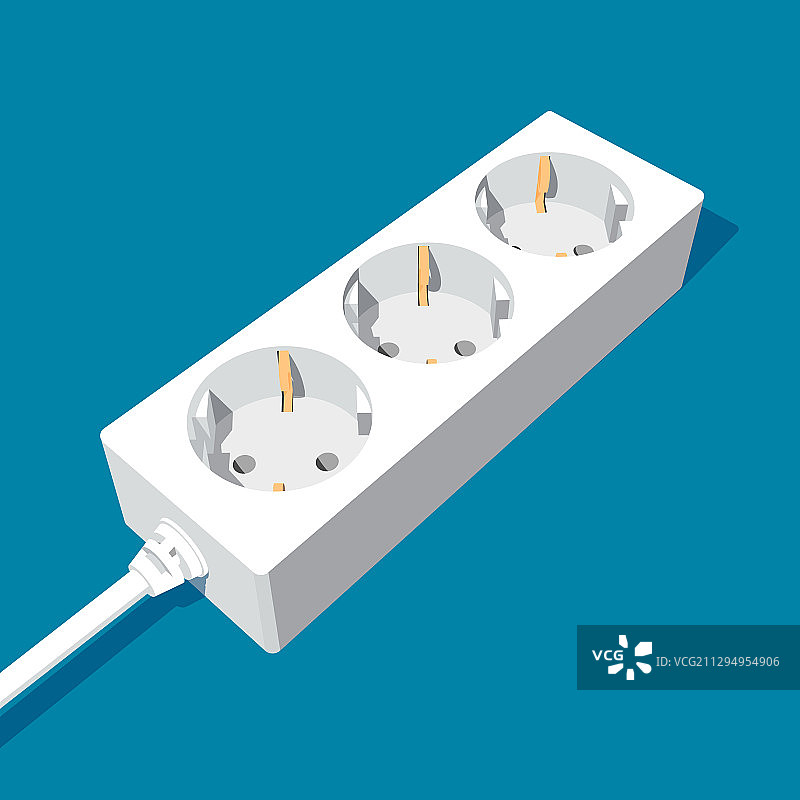 带三个插头的3D抽象电源插座图片素材