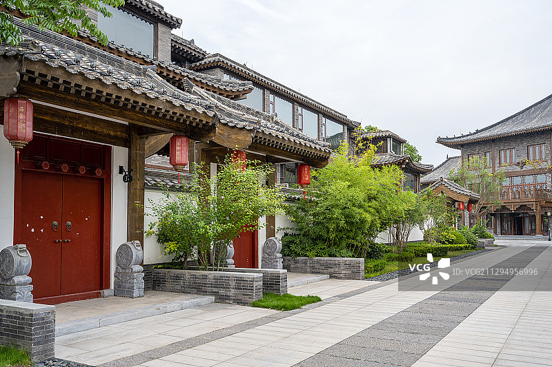 中国河南开封半亩田古典园林风格建筑图片素材