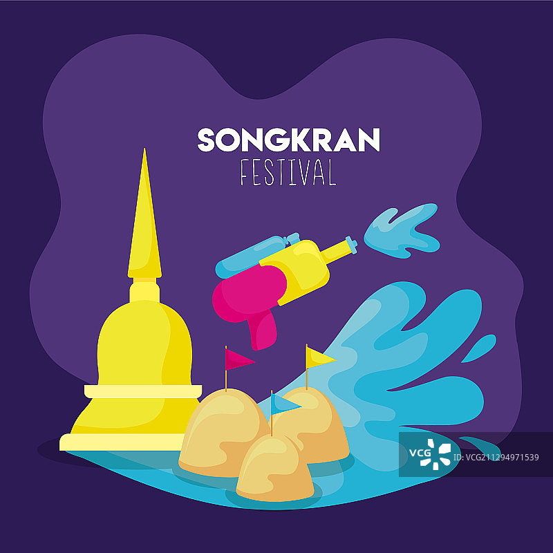 泰国泼水节贺卡图片素材