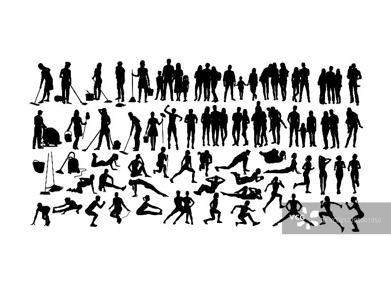 活动人群剪影图片素材