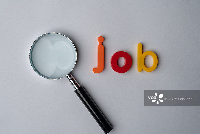 放大镜找工作图片素材