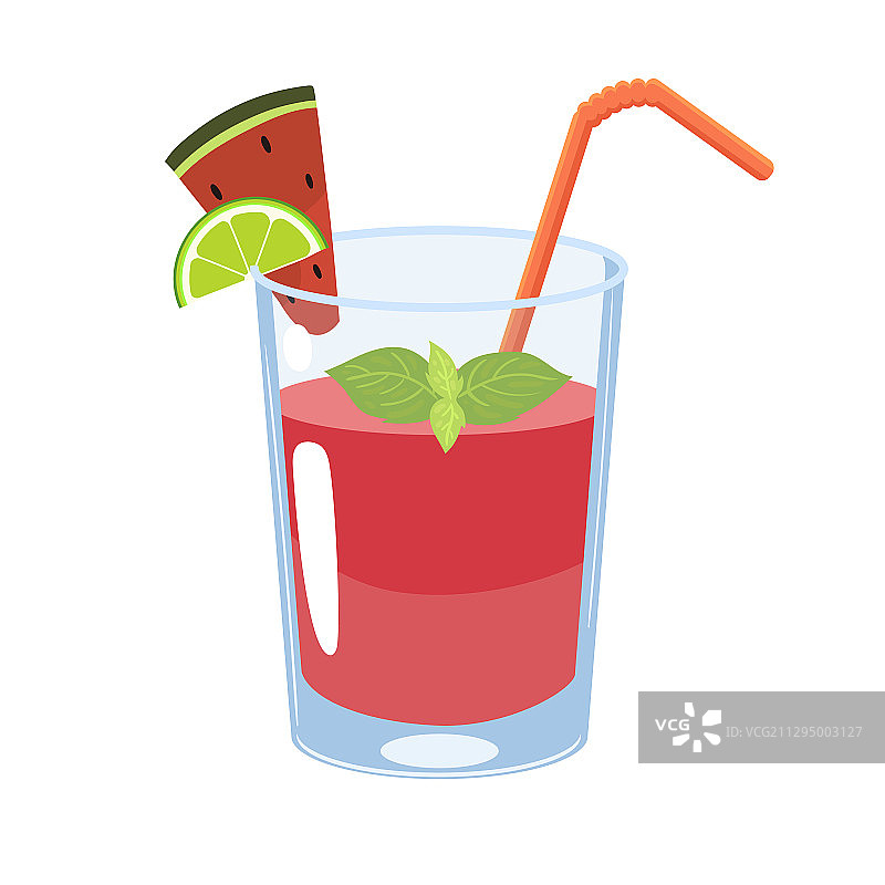 西瓜莫吉托鸡尾酒图片素材