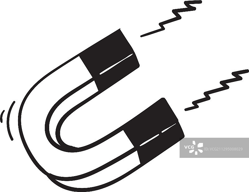 手绘涂鸦磁铁图标图片素材