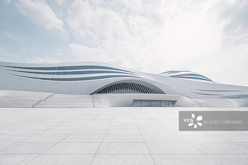 现代建筑与广场路面图片素材