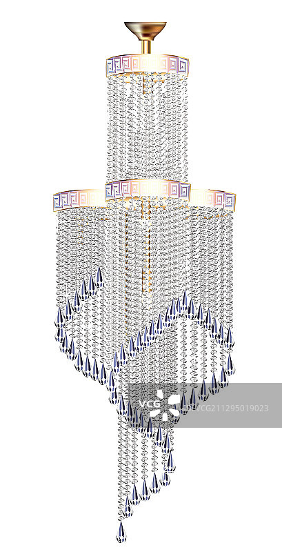 带有水晶吊坠的现代吊灯图片素材