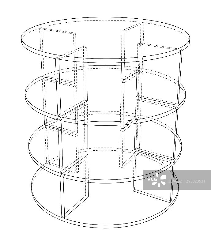 3D空展示柜轮廓渲染图片素材