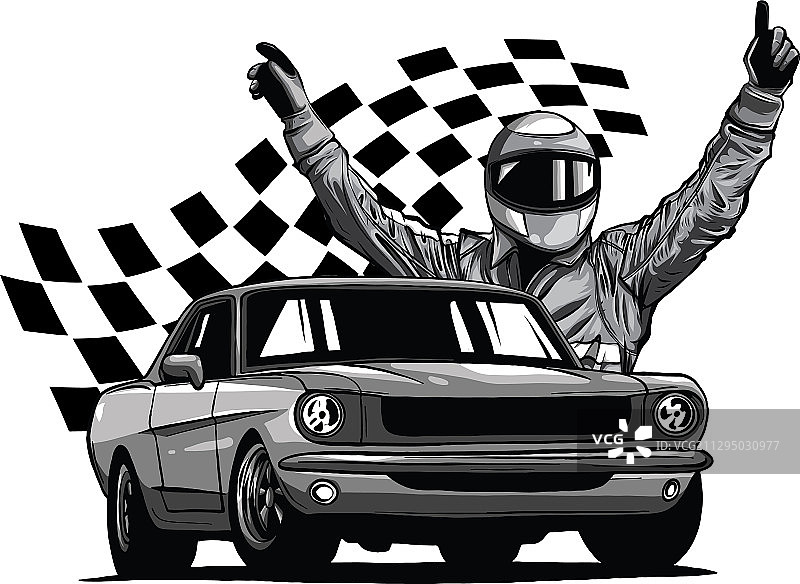 单色赛车图片素材