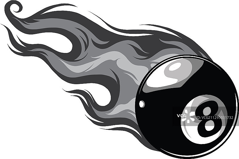 燃烧的台球8号球卡通图片素材