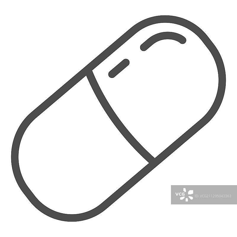 胶囊药丸线性图标，医疗药物符号图片素材